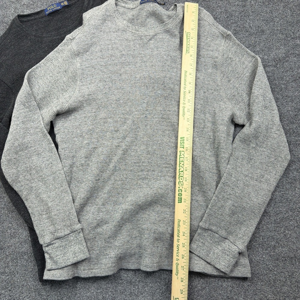 Polo Ralph Lauren Waffle Knit Thermal Shirts Mens 2XL Lot Of 2 Gray Long Sleeve - Picture 4 of 5